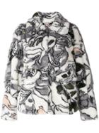 Shrimps Swirl Print Cropped Jacket - White