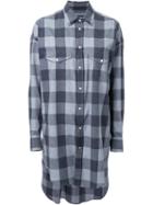 Cityshop Long Western Checked Shirt, Women's, Grey, Cotton
