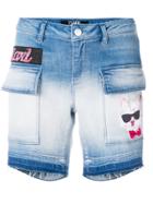 Karl Lagerfeld Patch-appliqué Denim Shorts - Blue