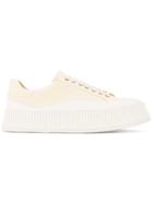 Jil Sander Chunky Lace Up Sneakers - Nude & Neutrals