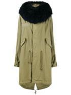 Mr & Mrs Italy Raccoon Fur-trimmed Parka, Women's, Size: Xxs, Green, Cotton/polyester/racoon Fur