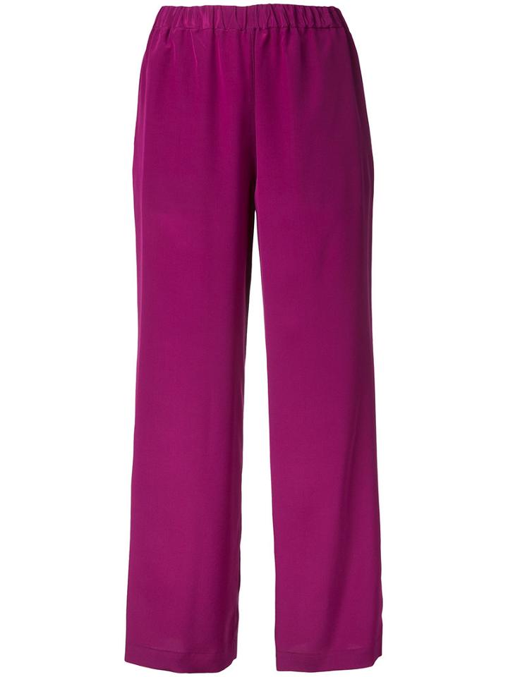 Aspesi - Wide Leg Trousers - Women - Silk - 38, Pink/purple, Silk
