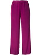 Aspesi - Wide Leg Trousers - Women - Silk - 38, Pink/purple, Silk