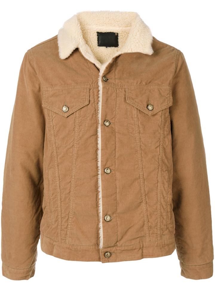 R13 Fur Lined Corduroy Jacket - Brown