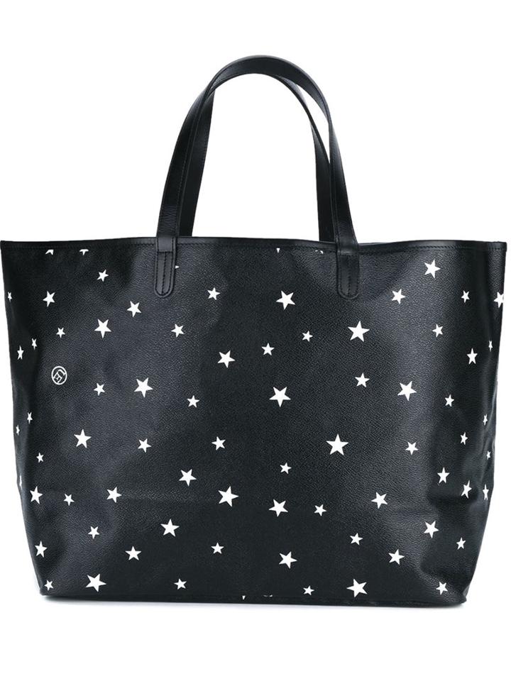 Uniform Experiment Star Print Tote, Men's, Black, Cotton/calf Leather/pvc