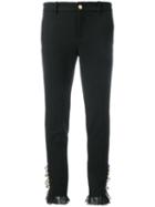 Gucci Embellished Button Trousers, Women's, Size: 38, Black, Cotton/polyamide/spandex/elastane