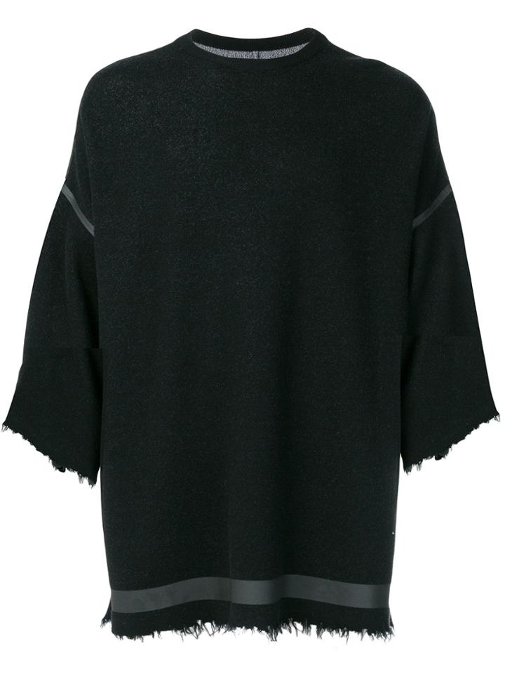 Unravel Project Oversized Frayed Sweatshirt - Black