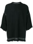 Unravel Project Oversized Frayed Sweatshirt - Black