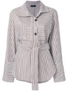 Eudon Choi Belted Striped Shirt - Brown