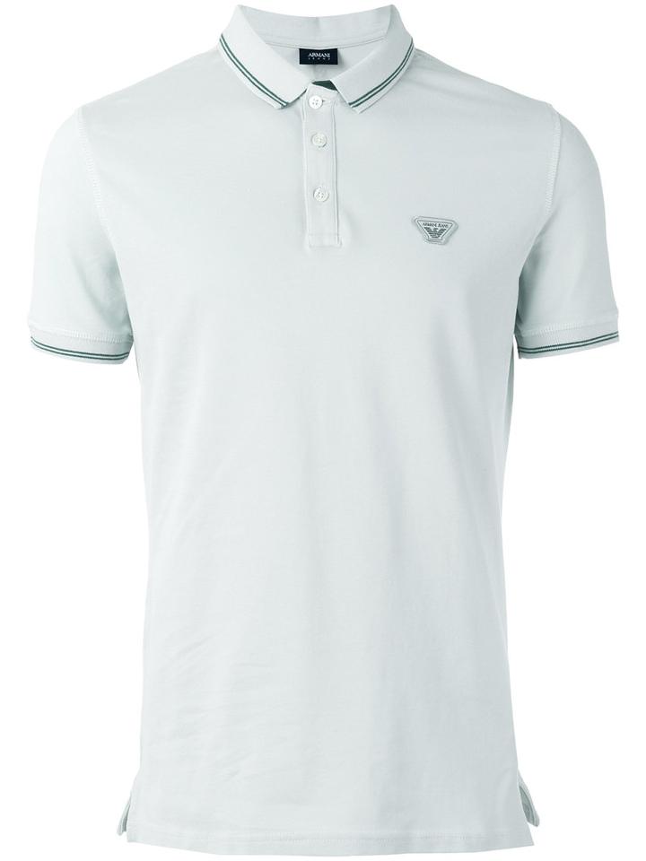 Armani Jeans Logo Patch Polo Shirt, Men's, Size: Xl, Green, Cotton/spandex/elastane