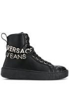 Versace Jeans Couture Quilted Hi-top Sneakers - Black