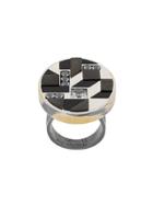 Bottega Veneta Three-dimensional Cubic Ring - Metallic