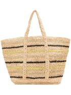 Vanessa Bruno Striped Woven Tote - Neutrals