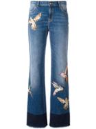 Red Valentino Birds Patch Straight Jeans - Blue