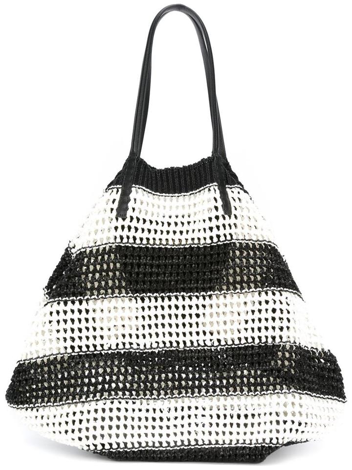 Ermanno Scervino Striped Tote, Women's, Cotton/leather