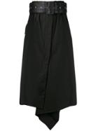Sacai Belted Asymmetric Skirt - Black
