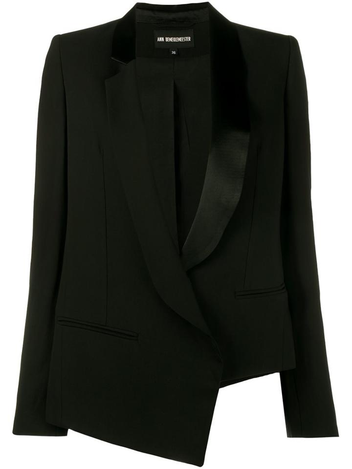 Ann Demeulemeester Asymmetric Fitted Jacket, Women's, Size: 42, Black, Cotton/rayon/virgin Wool