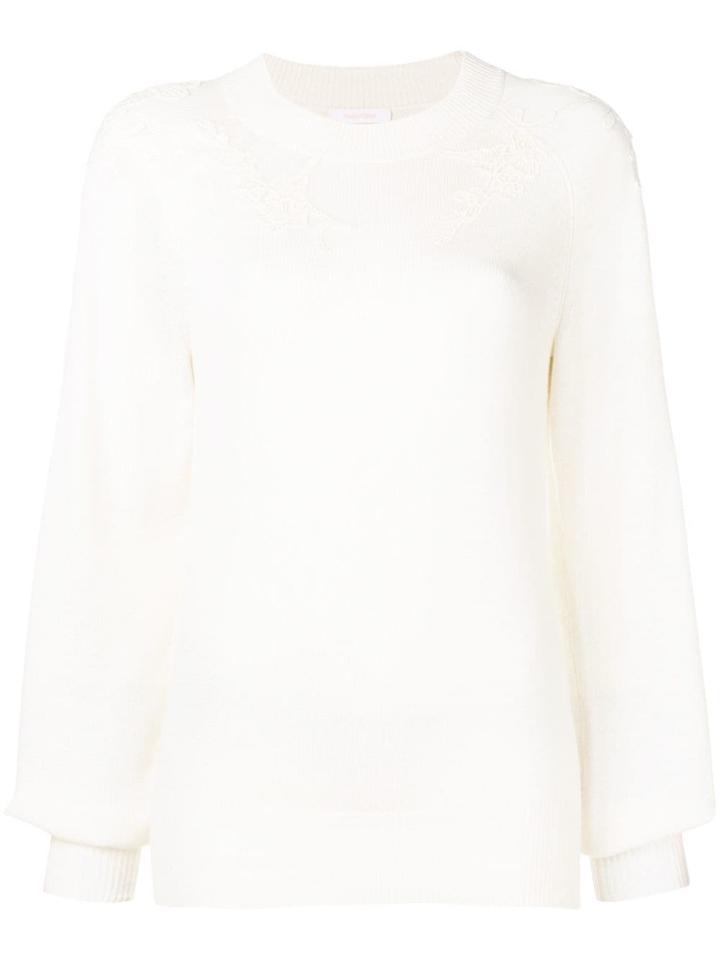 See By Chloé Lace Detail Sweater - White
