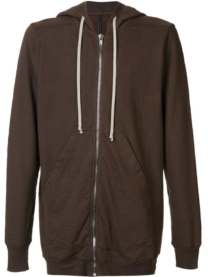 Rick Owens Drkshdw Long Length Hoodie, Men's, Brown, Cotton