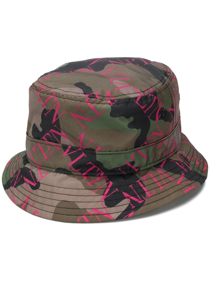 Valentino Camo Bucket Hat - Green