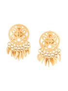 Chanel Pre-owned Swinging Leaves Cc Earrings - Gold