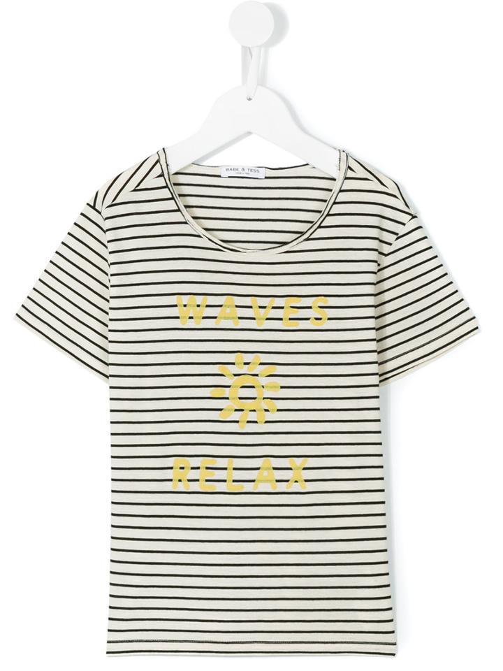 Babe And Tess - Striped Printed T-shirt - Kids - Cotton - 6 Yrs, White