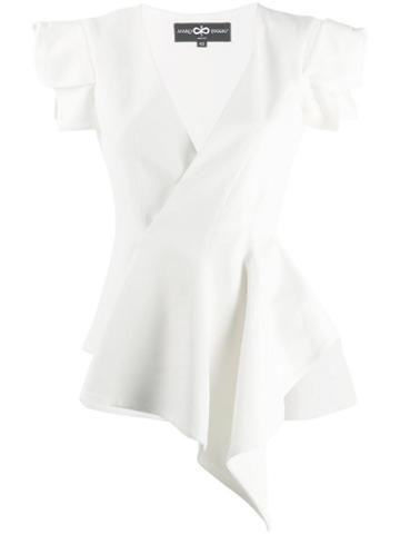Avaro Figlio Asymmetric Hem Wrap Top - White