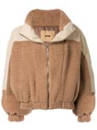 System Oversized Panelled Jacket - Brown