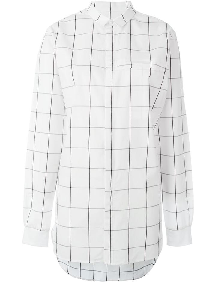 Stampd Checked Shirt, Men's, Size: L, White, Cotton