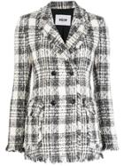 Msgm Double-breasted Tweed Jacket - Nude & Neutrals