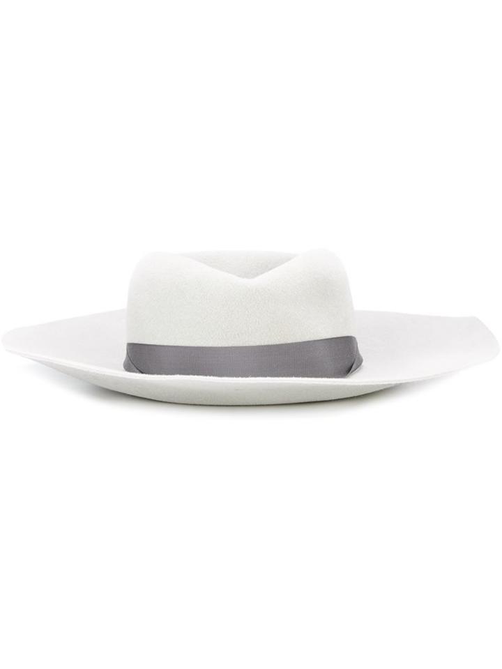 Borsalino Wide Brim Hat, Women's, Size: Medium, Grey, Rabbit Fur Felt