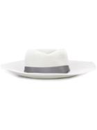 Borsalino Wide Brim Hat, Women's, Size: Medium, Grey, Rabbit Fur Felt