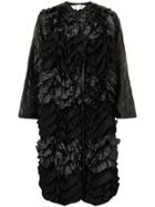 Comme Des Garçons Comme Des Garçons Floral Applique Coat - Black