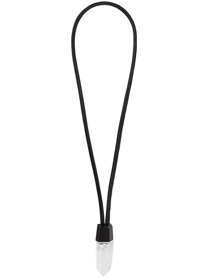Monies Faceted Pendant Necklace - Black