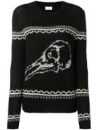 Saint Laurent Skull Knit Sweater - Black
