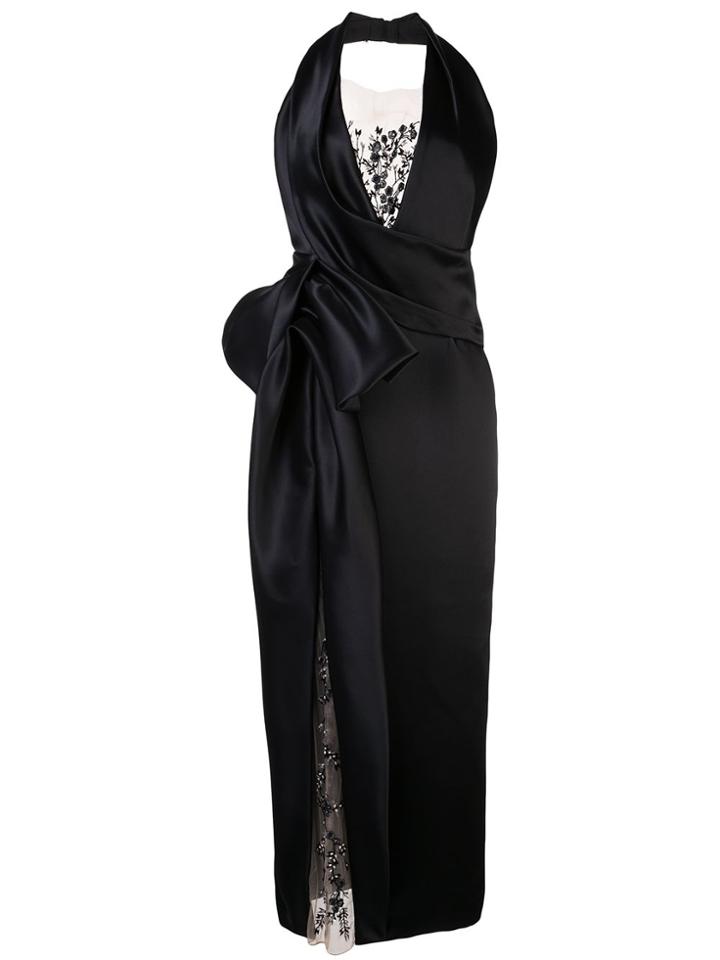 Marchesa Halter Neck Gown - Black