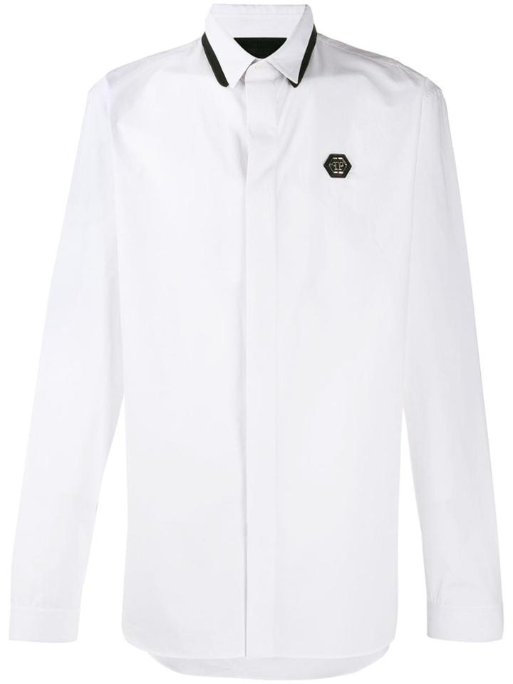 Philipp Plein Crystal Cut 20th Anniversary Shirt - White