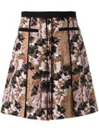 Carven Floral Pleated Skirt - Black