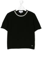 Simonetta Cashmere Embellished Top - Black