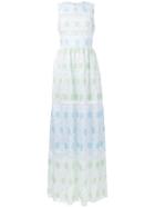 Huishan Zhang - Sleeveless Lace Overlay Dress - Women - Silk/polyester - 12, Women's, Green, Silk/polyester
