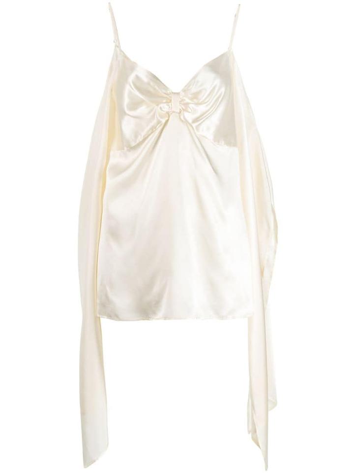 Mm6 Maison Margiela Draped Detail Top - Neutrals