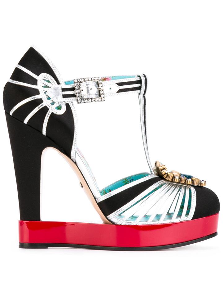 Gucci T-strap Platform Pumps - Black