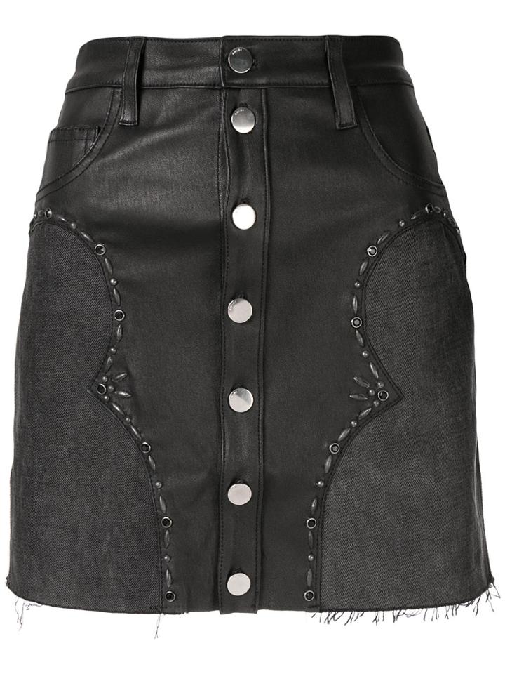 Amiri Front Button A-line Skirt - Black