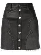 Amiri Front Button A-line Skirt - Black