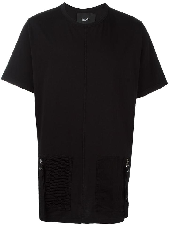 Blood Brother Stylised Front Pockets T-shirt, Men's, Size: Xxl, Black, Cotton