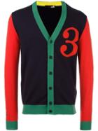 Love Moschino Colour Block Cardigan, Men's, Size: Large, Blue, Virgin Wool