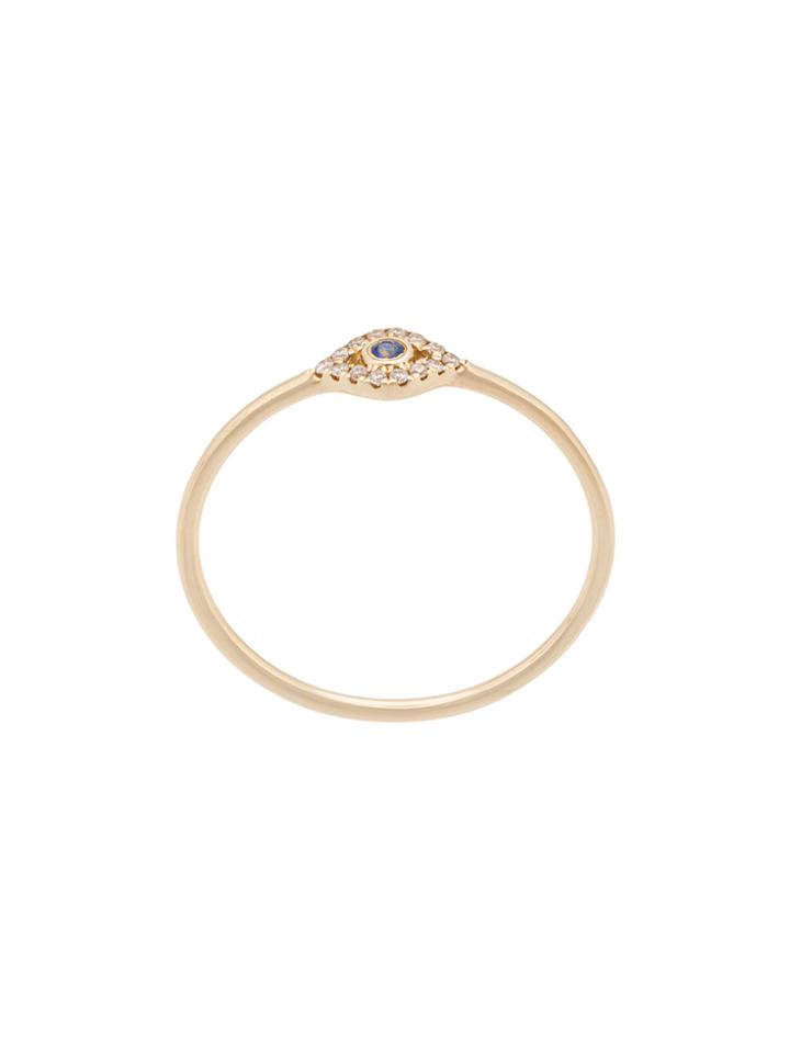 Sydney Evan 14kt Yellow Gold Diamond Evil Eye Ring - Metallic