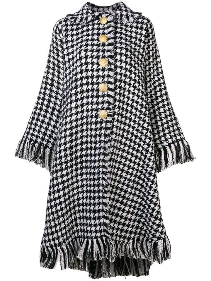 Dolce & Gabbana Houndstooth Cape - Black