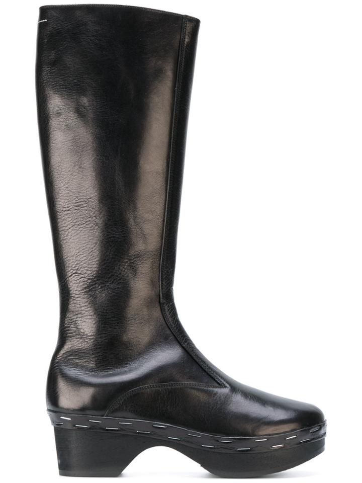 Mm6 Maison Margiela Platform Boots - Black