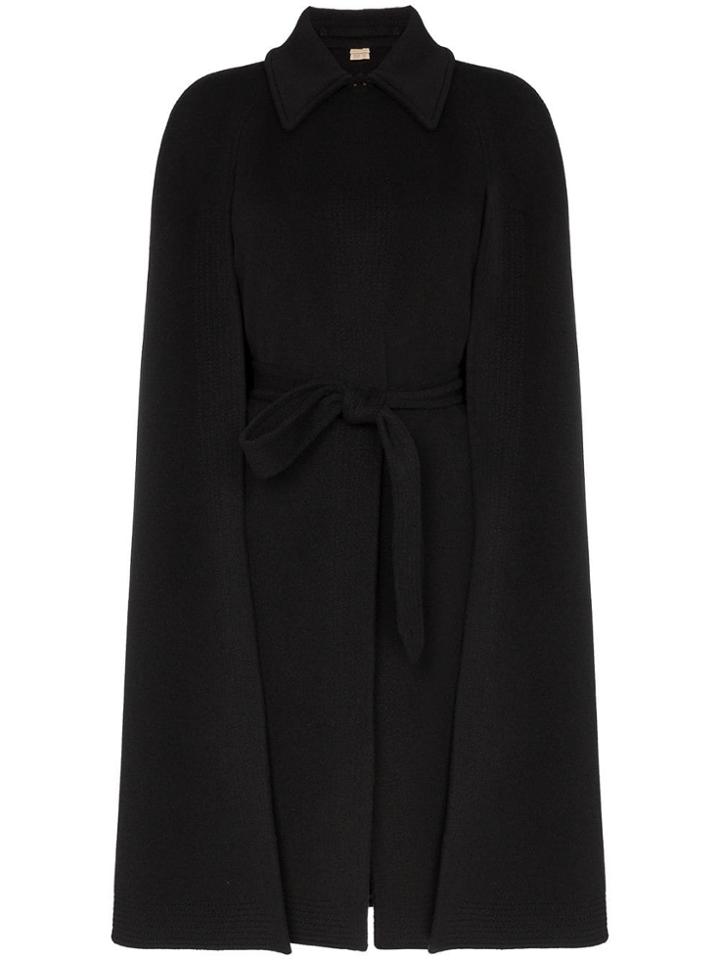 Burberry Lanfair Cashmere Belted Cape - Black